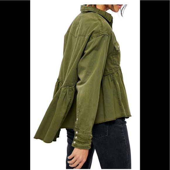 Free People Dylan button down Babydoll top - Picture 2 of 7